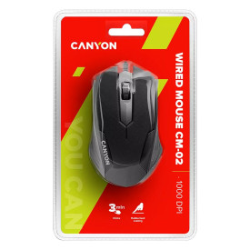 Мишка CANYON CM-02, DPI 1000, Black