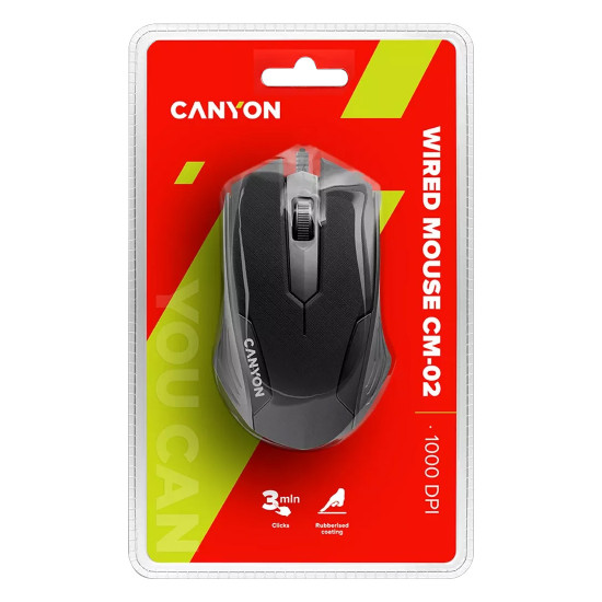 Мишка CANYON CM-02, DPI 1000, Black