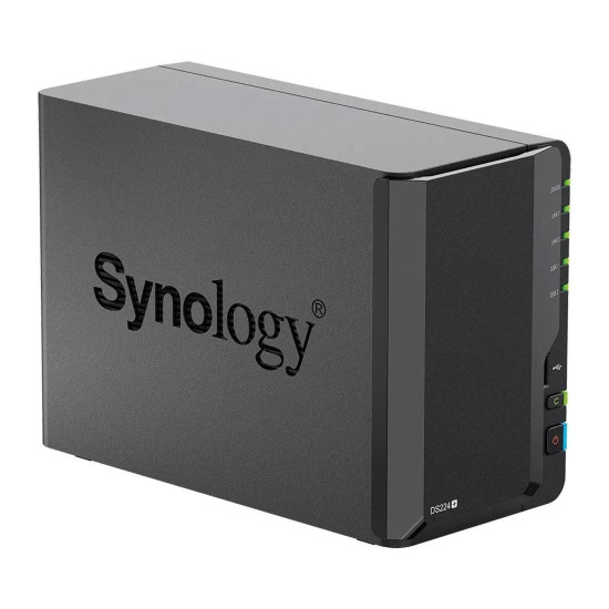 NAS устройство Synology DS224+, 2-Bay, Intel Celeron J4125 2.7GHz, 2GB DDR4 (Up to 6GB), 2 x 1GbE LAN, 2 x USB 3.2