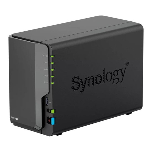 NAS устройство Synology DS224+, 2-Bay, Intel Celeron J4125 2.7GHz, 2GB DDR4 (Up to 6GB), 2 x 1GbE LAN, 2 x USB 3.2