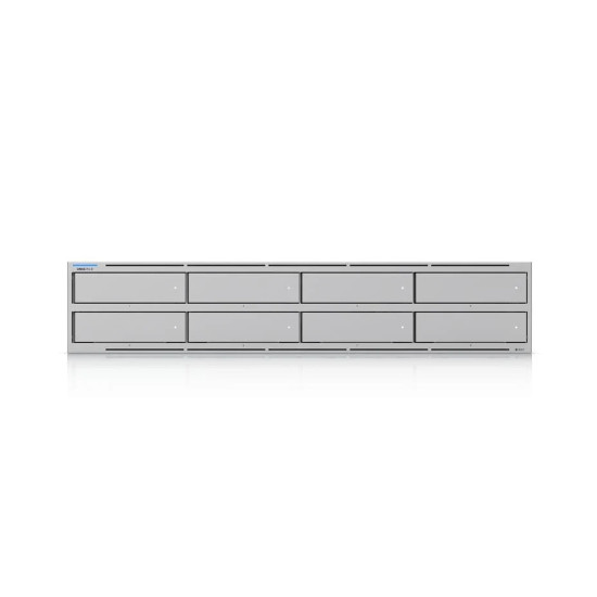 NAS устройство Ubiquiti UNAS-Pro-8-EU, 2U Rackmount, 8 гнезда за 2.5/3.5 инча HDD, 2 x M.2 NVMe SSD кеш слота, 10 Gbps мрежова свързаност