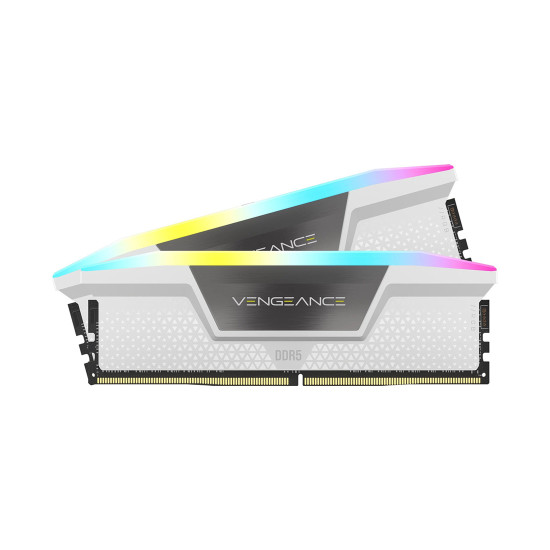 RAM памет Corsair Vengeance RGB, 32GB (2x16GB) DDR5, 6400MT/s, CL36, AMD Optimized, White, Kit of 2