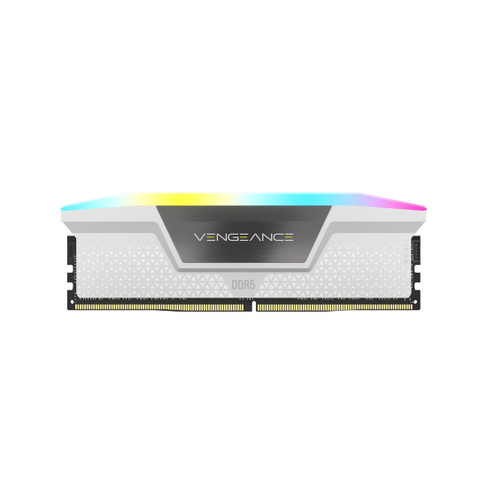 RAM памет Corsair Vengeance RGB, 32GB (2x16GB) DDR5, 6400MT/s, CL36, AMD Optimized, White, Kit of 2