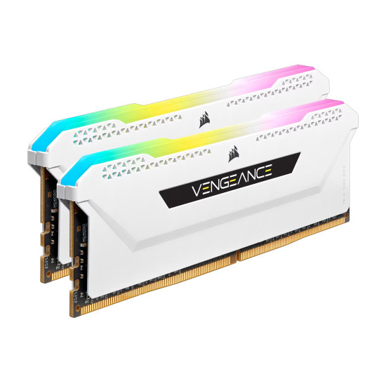 RAM памет Corsair Vengeance RGB PRO SL, 16GB (2x8GB) DDR4, 3600MT/s, CL18, White, Kit of 2