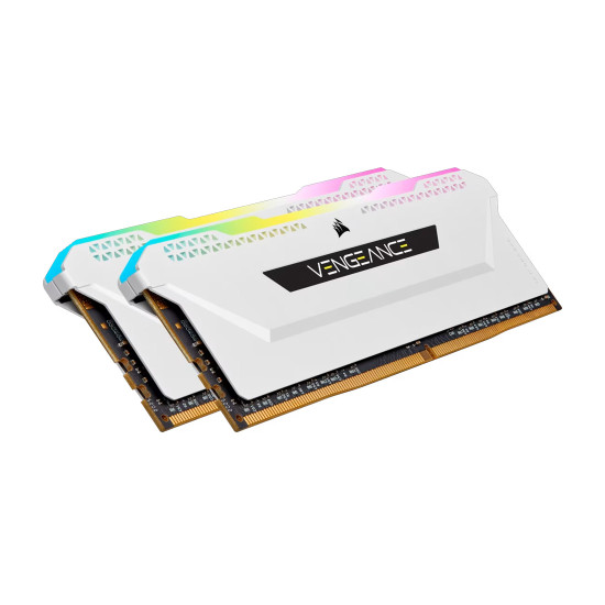 RAM памет Corsair Vengeance RGB PRO SL, 16GB (2x8GB) DDR4, 3600MT/s, CL18, White, Kit of 2