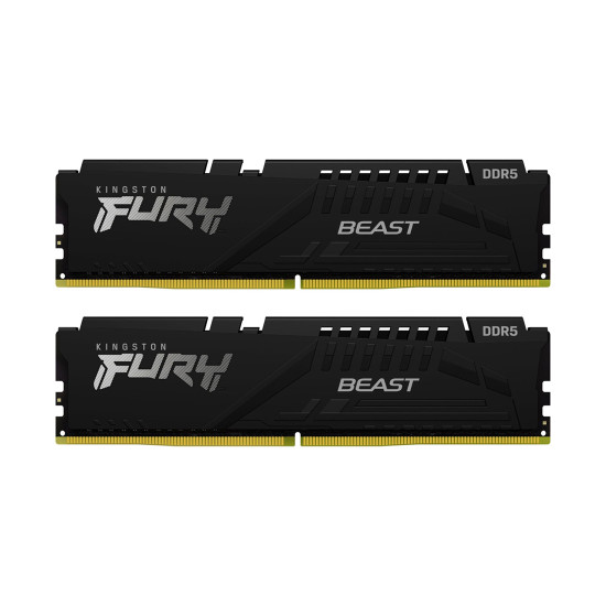 RAM памет Kingston Fury Beast KF564C32BBK2-32, DDR5, 32GB, 2x16GB, 6400MHz, CL32, 288-pin DIMM, XMP 3.0, 1.4V