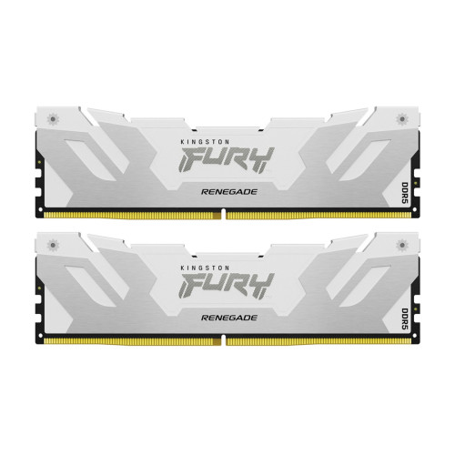 RAM памет Kingston FURY Renegade KF560C32RWK2-64, 64GB, 2x32GB, DDR5, 6000MHz, CL32, 288-Pin DIMM, 1.4V, White, XMP 3.0, Kit of 2