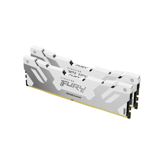 RAM памет Kingston FURY Renegade KF560C32RWK2-64, 64GB, 2x32GB, DDR5, 6000MHz, CL32, 288-Pin DIMM, 1.4V, White, XMP 3.0, Kit of 2