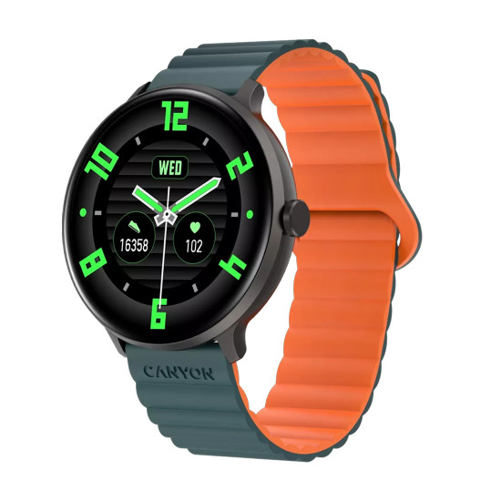 Смарт часовник Canyon Jacky SW-69, 47 mm, Green Orange