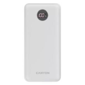 Външна батерия Canyon PB-2002, 20000 mAh, LED дисплей, USB-C PD 20W, 2 x USB-A QC 3.0, White
