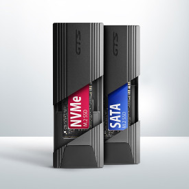 Външна кутия за диск AXAGON EEM2-GTS2, USB-C, 10Gbps, M.2 NVMe & SATA SSD Thin, Screwless