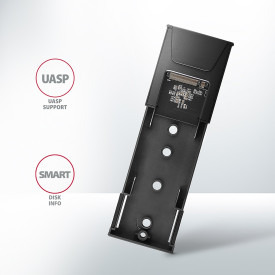 Външна кутия за диск AXAGON EEM2-GTS2, USB-C, 10Gbps, M.2 NVMe & SATA SSD Thin, Screwless