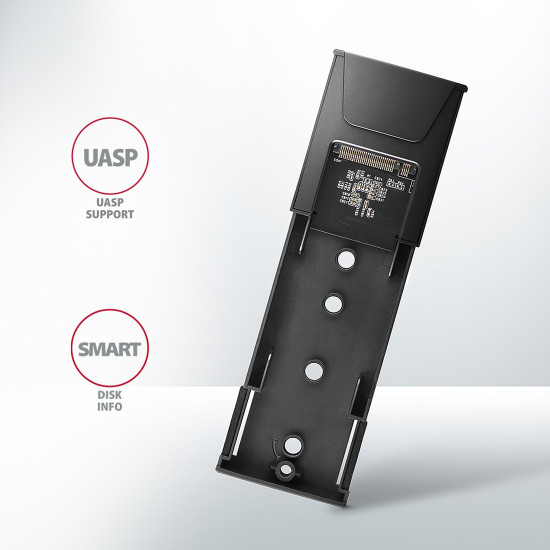 Външна кутия за диск AXAGON EEM2-GTS2, USB-C, 10Gbps, M.2 NVMe & SATA SSD Thin, Screwless
