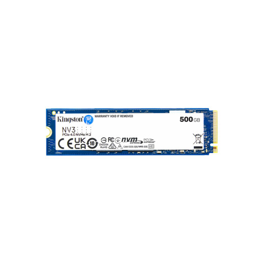 Вътрешен SSD диск KINGSTON 500GB NV3, M.2 2280, PCIe 4.0, 3D QLC