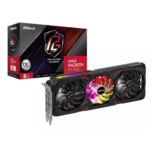 Видеокарта ASRock AMD Radeon RX7600 Phantom Gaming, 8GB OC