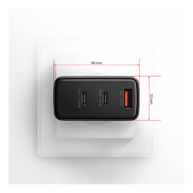 Зарядно AXAGON ACU-DPQ100 GaN Wall charger, Black