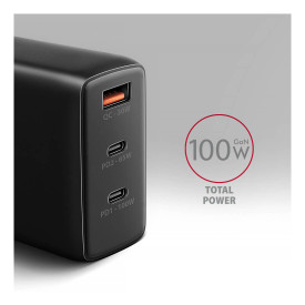 Зарядно AXAGON ACU-DPQ100 GaN Wall charger, Black