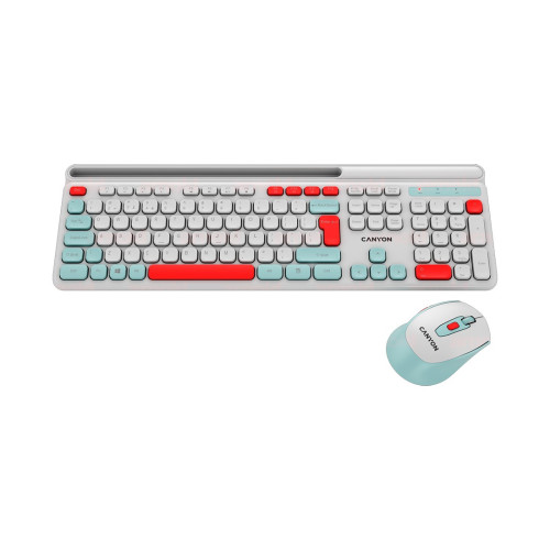 Комплект клавиатура и мишка CANYON HSET-W5, White