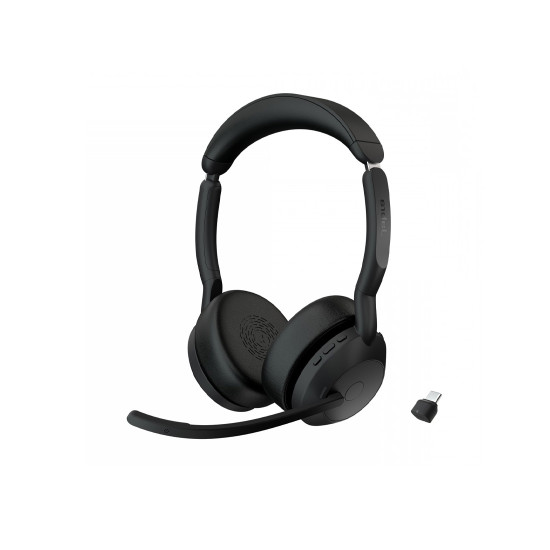 Безжични слушалки Jabra Evolve2 55 Stereo, Bluetooth, USB-C, ANC, Black
