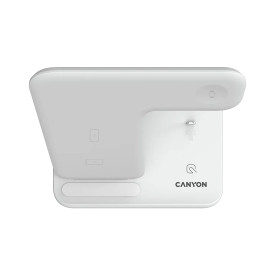 Безжично зарядно CANYON WS-302, 15W, Qi, 3 в 1, White