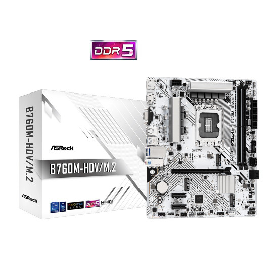 Дънна платка ASRock B760, LGA1700, 2x DDR5 DIMM, Micro ATX
