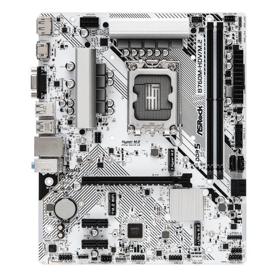 Дънна платка ASRock B760, LGA1700, 2x DDR5 DIMM, Micro ATX