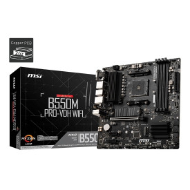 Дънна платка MSI B550M PRO-VDH WIFI, mATX, Socket AM4, AMD B550, Dual Channel DDR4, 1x PCIe 4.0/3.0 x16