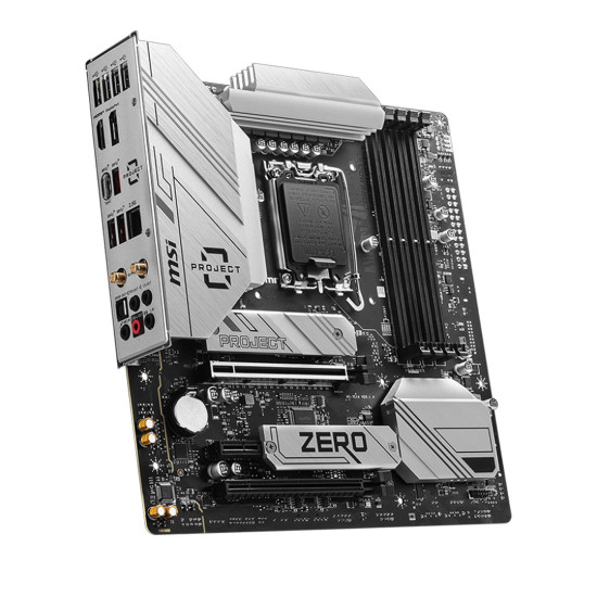 Дънна платка MSI B760M PROJECT ZERO, mATX, Socket LGA 1700, Dual Channel DDR5, 2x PCIe x16