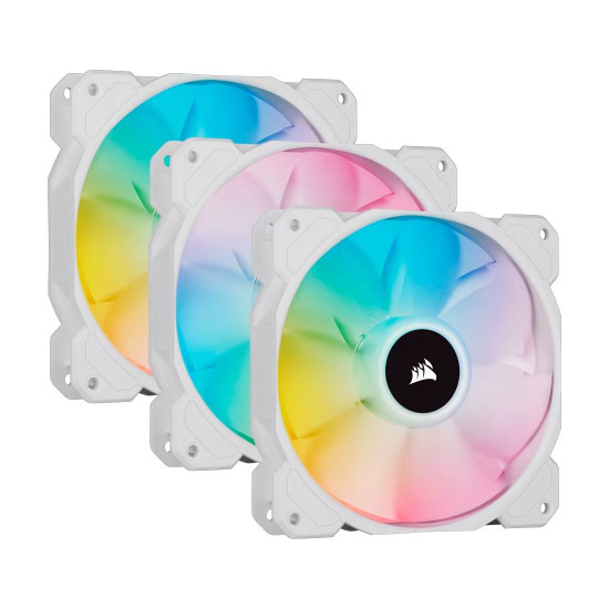 Комплект вентилатори CORSAIR SP120 RGB ELITE, 120mm, Triple Pack, White