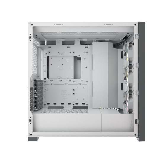 Кутия за компютър Corsair iCUE 5000X RGB Tempered Glass Mid-Tower Smart Case, White
