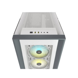 Кутия за компютър Corsair iCUE 5000X RGB Tempered Glass Mid-Tower Smart Case, White