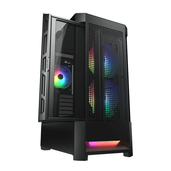 Кутия за компютър COUGAR AIRFACE RGB PC Case, Mid Tower, Black