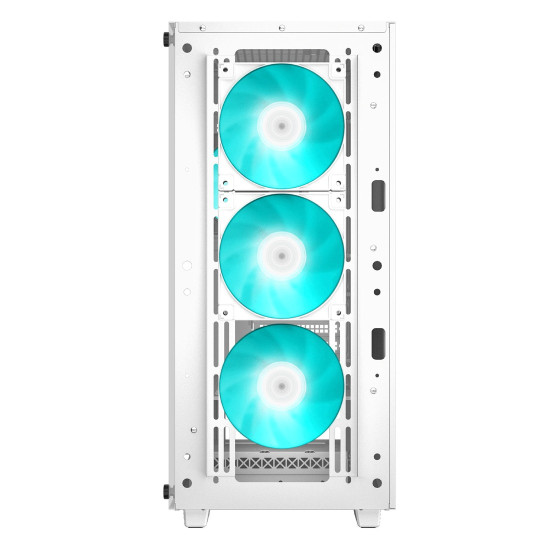 Кутия за компютър DeepCool CC560 WH V2, Mid Tower, 4 предварително инсталирани 120 mm LED вентилатора, White