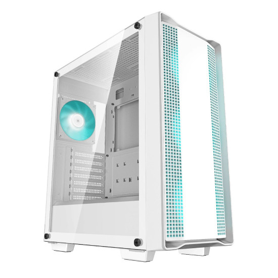 Кутия за компютър DeepCool CC560 WH V2, Mid Tower, 4 предварително инсталирани 120 mm LED вентилатора, White