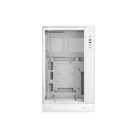 Кутия за компютър DeepCool CH270 DIGITAL WH, Mini Tower, Digital дисплей, Tempered Glass, Mesh, White