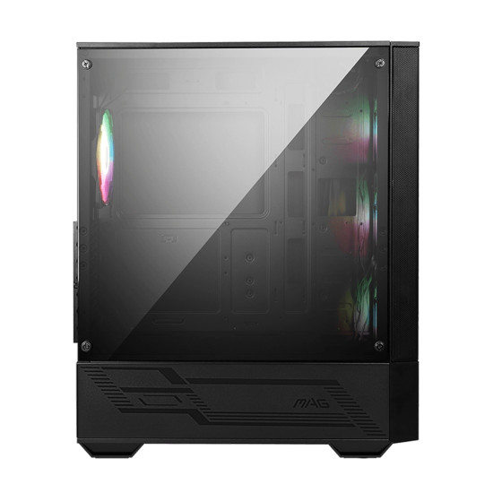 Кутия за компютър MSI MAG FORGE 112R, Mid-Tower, 2 x USB 3.2 Gen 1 Type-A, 1 x Audio, 1 x Mic, Insta-light Loop Button, ARGB Hub, 4 x 120 мм ARGB Fans
