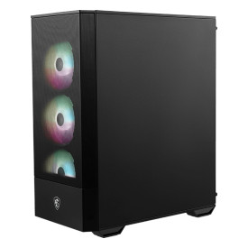 Кутия за компютър MSI MAG FORGE 112R, Mid-Tower, 2 x USB 3.2 Gen 1 Type-A, 1 x Audio, 1 x Mic, Insta-light Loop Button, ARGB Hub, 4 x 120 мм ARGB Fans