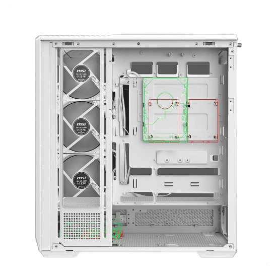 Кутия за компютър MSI MAG PANO 130R PZ WHITE, Mid Tower, 2 x USB 3.2, 1 x USB Type-C 20 Gbps, 1 x Audio/Mic, White