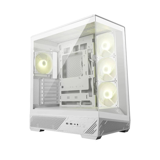 Кутия за компютър MSI MAG PANO 130R PZ WHITE, Mid Tower, 2 x USB 3.2, 1 x USB Type-C 20 Gbps, 1 x Audio/Mic, White