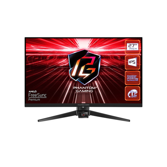 Монитор Asrock PG27FF1A, 27 инча, FHD 1920x1080, IPS, 165Hz, 1ms, 123% sRGB, 2xHDMI 2.0, 1xDisplayPort 1.2, 1xAudio Jack, 2x2W Speakers