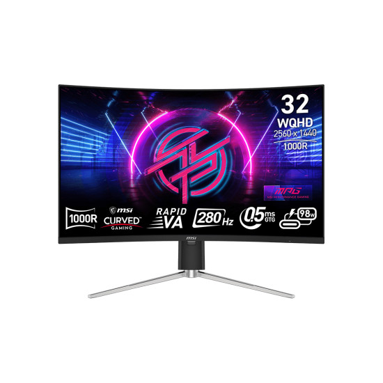 Монитор MSI MPG 325CQRXF, 32 инча, Rapid VA, 2560x1440, 240Hz, 1ms GTG, HDR, AMD FreeSync Premium, HDMI 2.1, USB Type-C
