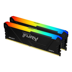 RAM памет Kingston FURY Beast Black RGB, 32GB (2x16GB) DDR4, 3200T/s, CL16, Kit of 2