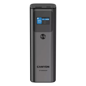 Външна батерия Canyon PB-2010, 27000 mAh, 97.2Wh, TFT дисплей, USB-C PD 140W, USB-A QC 3.0, Dark Grey