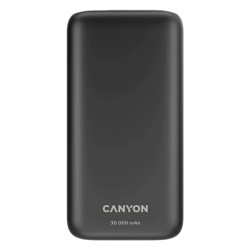 Външна батерия Canyon PB-301, 30000 mAh, LED дисплей, USB-C PD 20W, 2 x USB-A QC 3.0, Black
