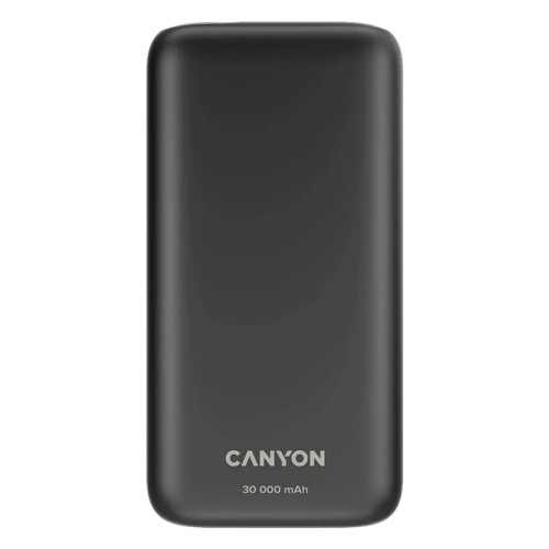 Външна батерия Canyon PB-301, 30000 mAh, LED дисплей, USB-C PD 20W, 2 x USB-A QC 3.0, Black