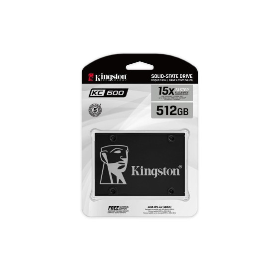 Вътрешен SSD диск Kingston KC600, SATA III, 2.5 инча, 512GB – SKC600512G
