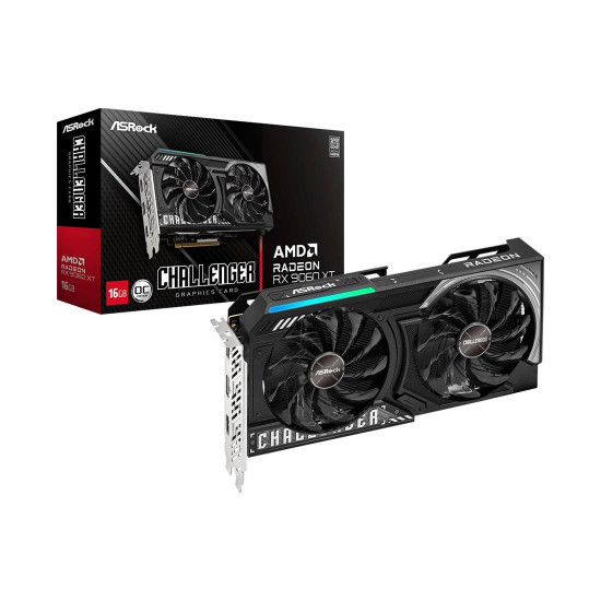 Видеокарта ASROCK AMD Radeon RX 9060 XT Challenger, 16 GB GDDR6, 128-bit, HDMI, 2 x DisplayPort