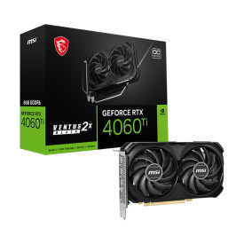 Видеокарта MSI GeForce RTX 4060 Ti VENTUS 2X BLACK 8G OC, 8GB GDDR6, 128-bit, 550W, PCIe 4.0, 3x DP 1.4a, HDMI 2.1a