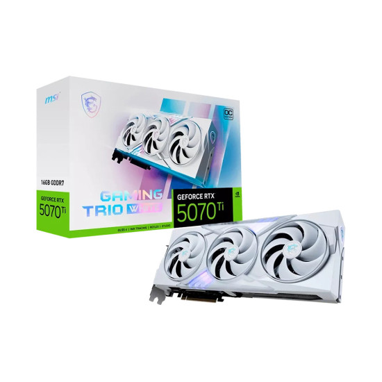 Видеокарта MSI GeForce RTX 5070 Ti GAMING TRIO OC WHITE, 16GB GDDR7, 256bit, 28000 MHz