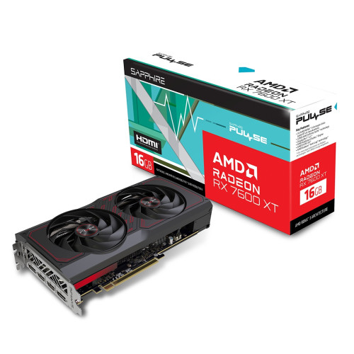 Видеокарта SAPPHIRE PULSE AMD Radeon RX 7600 XT 16GB GDDR6, 128-bit, 2 x HDMI, 2 x DP